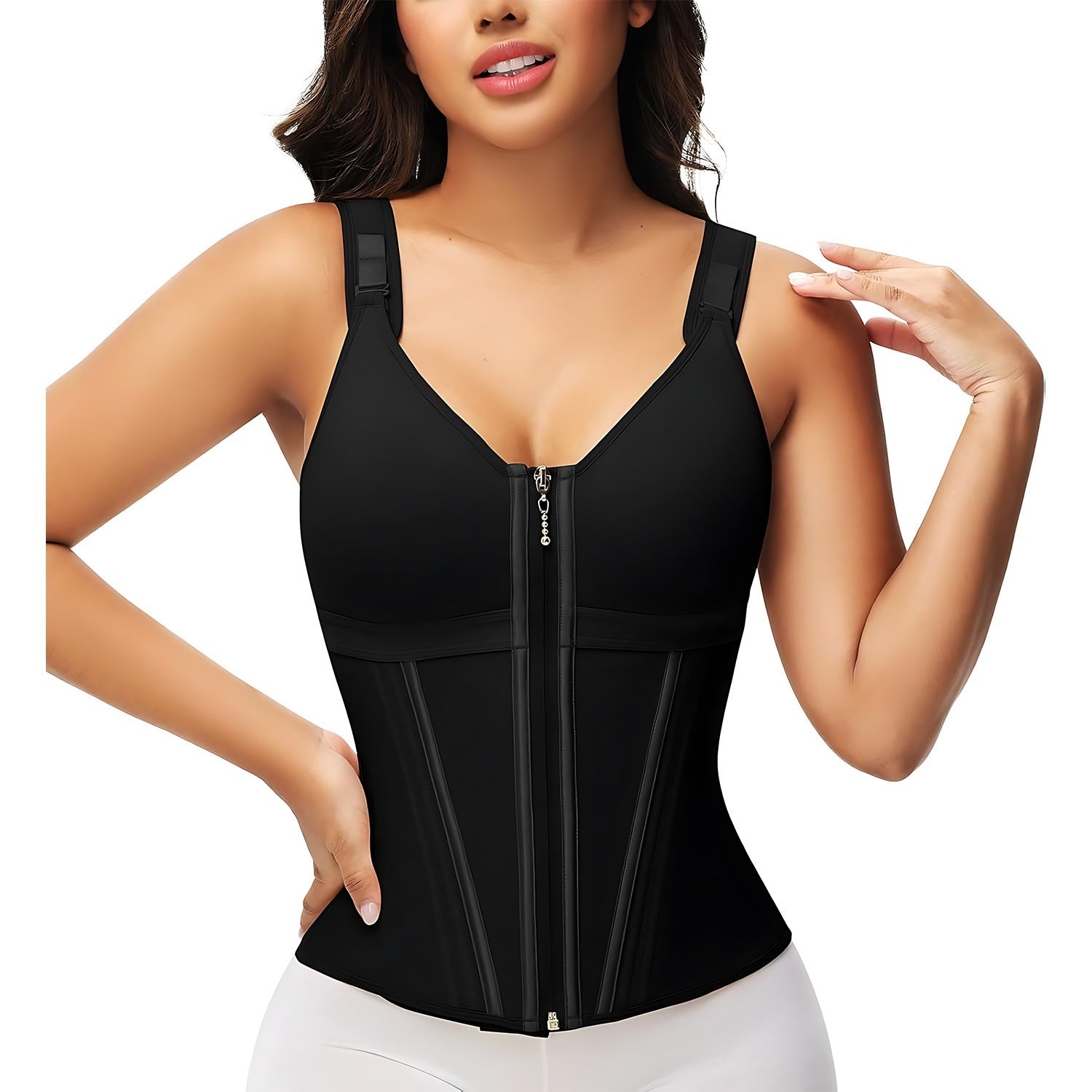 Women's Tummy Tuck Shapewear Vest Top With Adjustable Straps